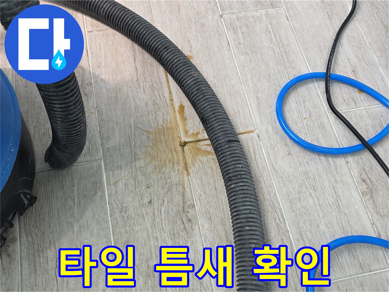 노원구 중계동 청구3차 아파트 누수 - 타일 틈새를 꼼꼼하게 확인하여 누수 해결의 핵심을 찾고 있습니다.