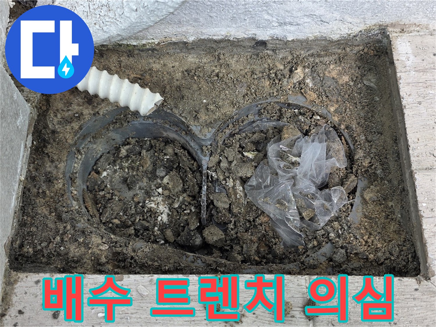 노원구 중계동 청구3차 아파트에서 건물 하단 배수 트렌치 누수를 의심하고 점검 중입니다 - 세심한 관찰이 필요합니다.