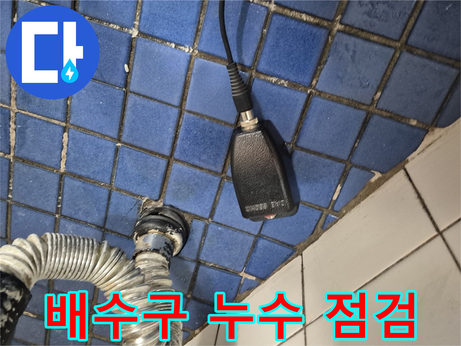 합정동 현대빌라 누수 - 싱크대 배수구 주변 누수 꼼꼼하게 점검하는 모습