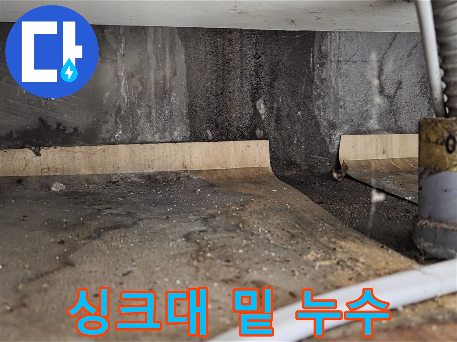 싱크대 밑 누수 - 곰팡이 직전