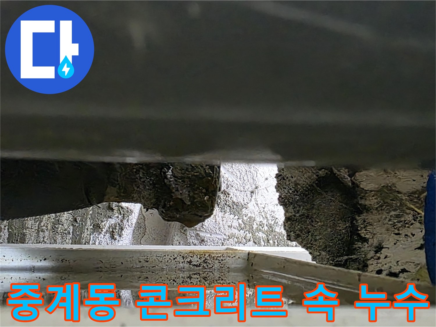 중계동 라이프청구신동아 콘크리트 속 배관 누수 - 윗집 누수 가능성