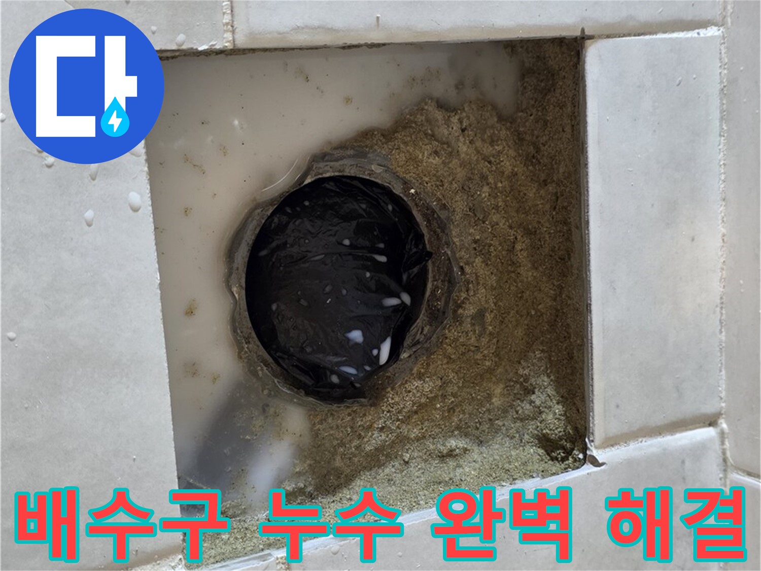 과천 문원동 욕실 배수구 주변 누수 - 물이 새는 배수구 주변, 숙련된 기술로 완벽하게 해결