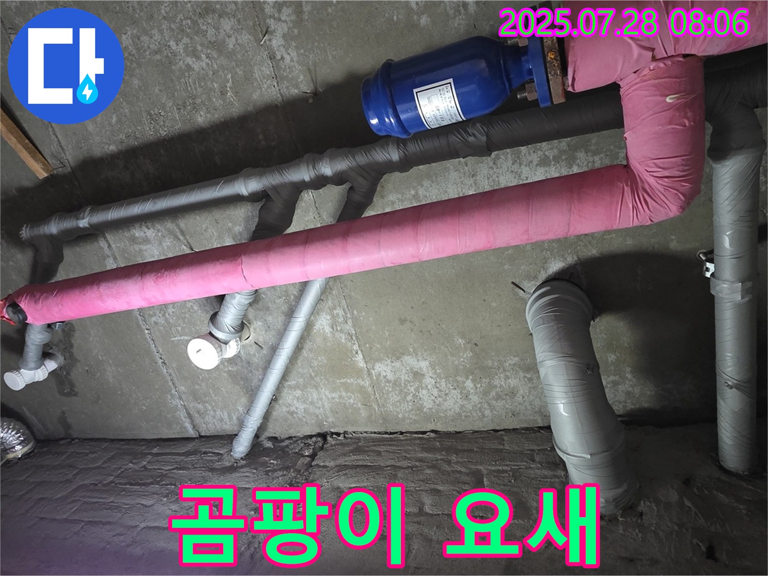 남양주 화도 마석 두산아파트 누수 - 핑크 보온재, 곰팡이 요새?! 곰팡이 공격 준비!