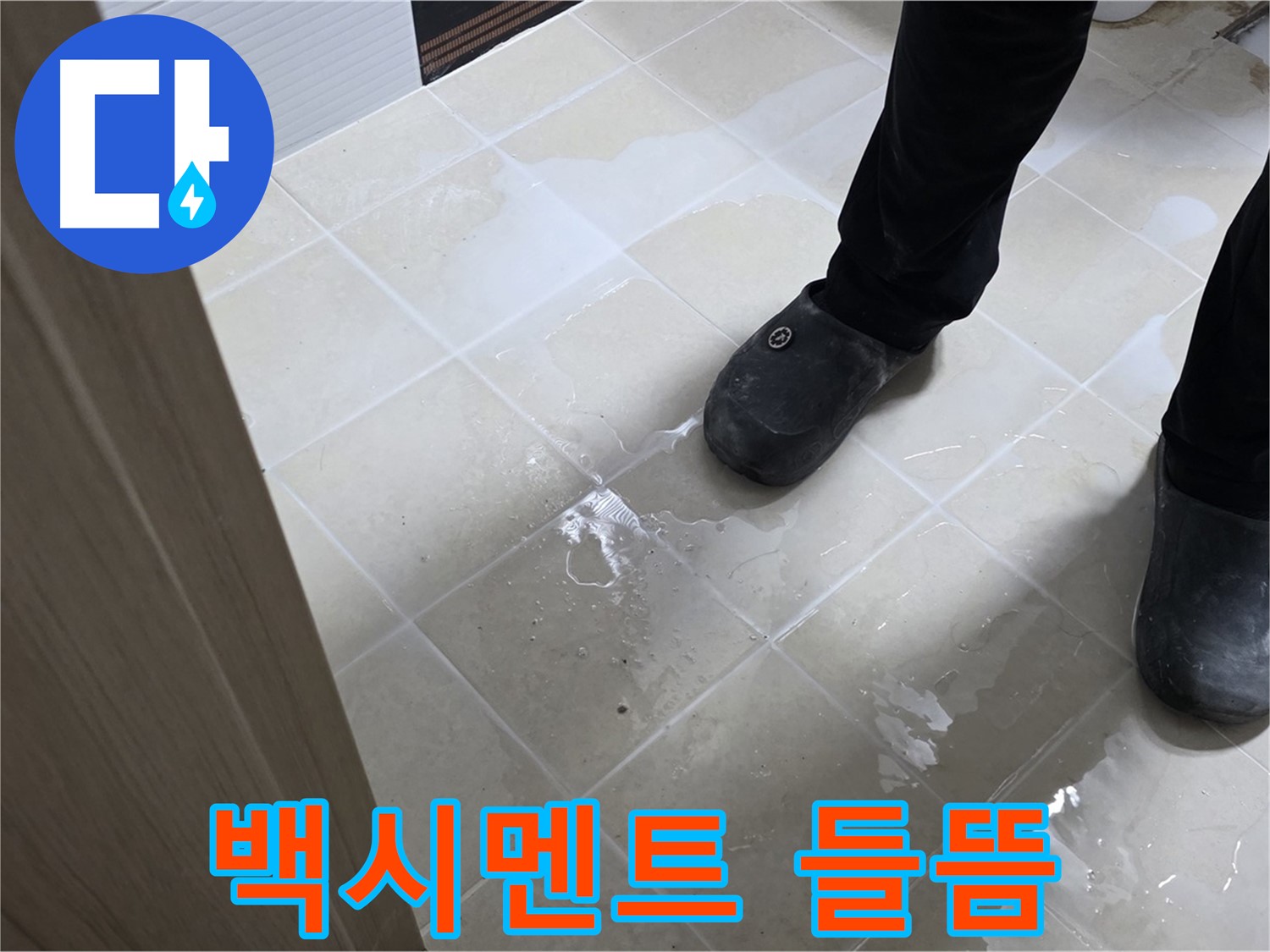 고양시 덕양구 동산동 욕실 누수 - 타일 사이 백시멘트 들뜸으로 인한 누수