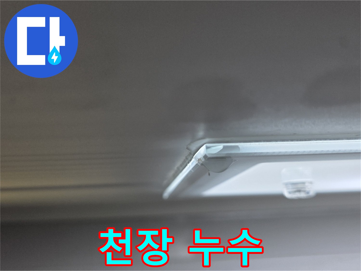 옥정동 율정마을 아파트 - 천장 누수 발생 직후 사진입니다.