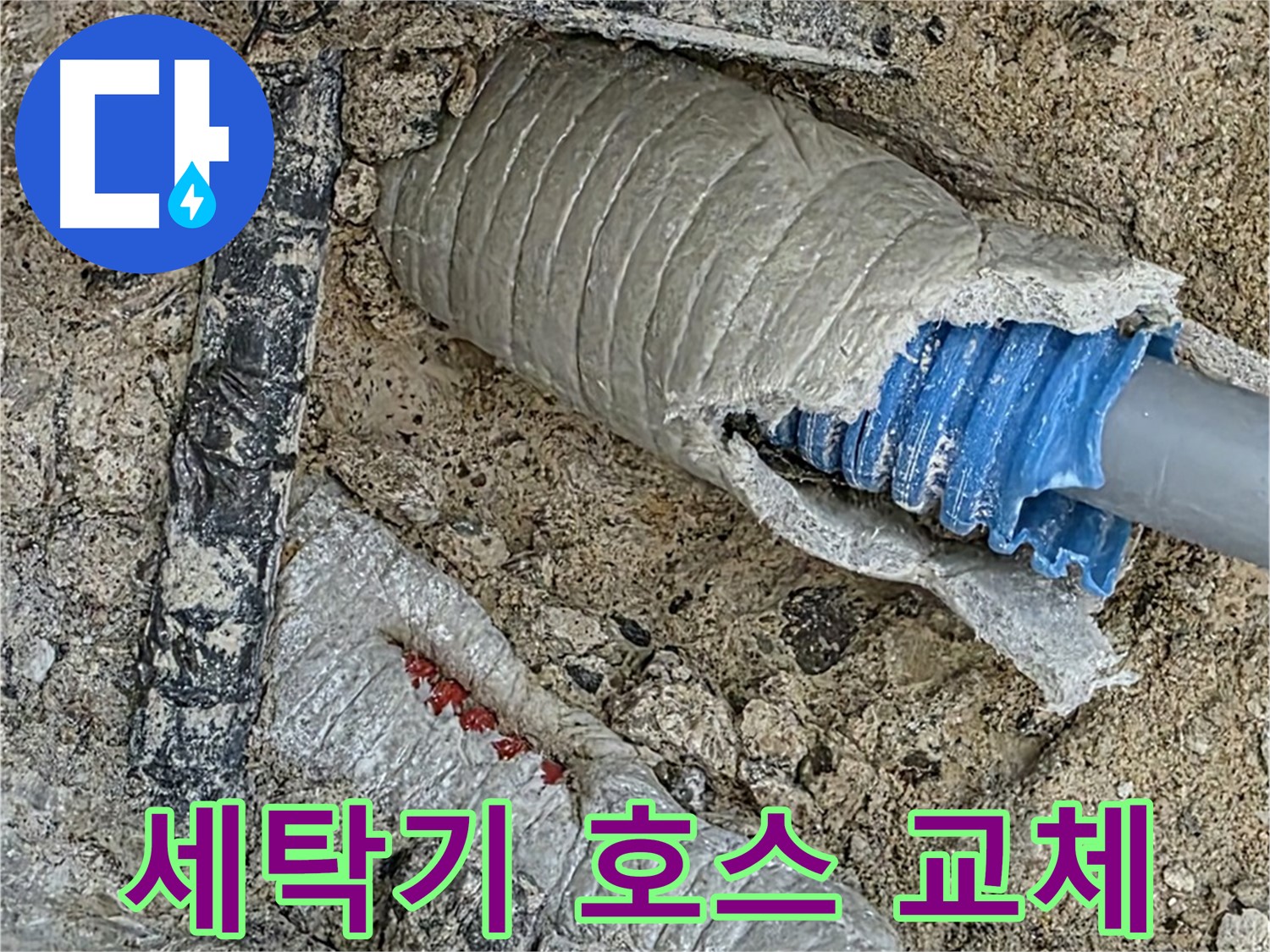 양주 삼숭동 자이아파트 누수 - 세탁기 배수 호스 누수를 점검하고 필요시 새 호스로 교체해 드립니다.
