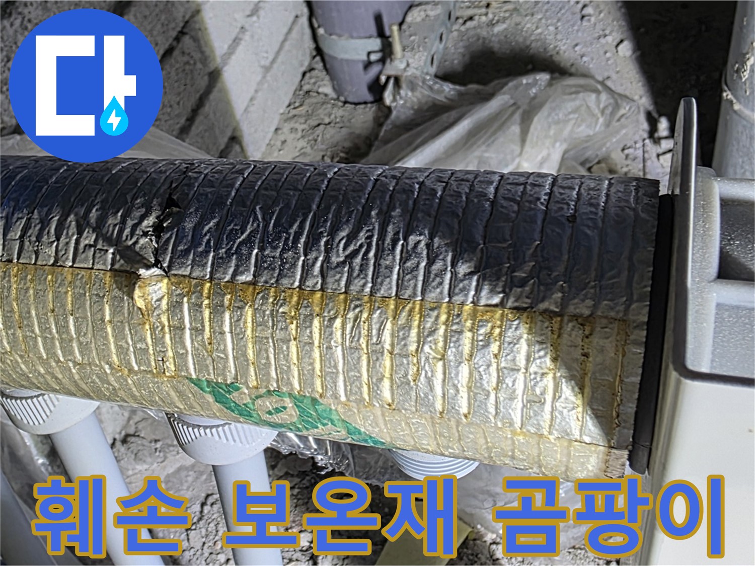 양주시 삼숭동 - 훼손된 보온재 - 결로 - 곰팡이 서식