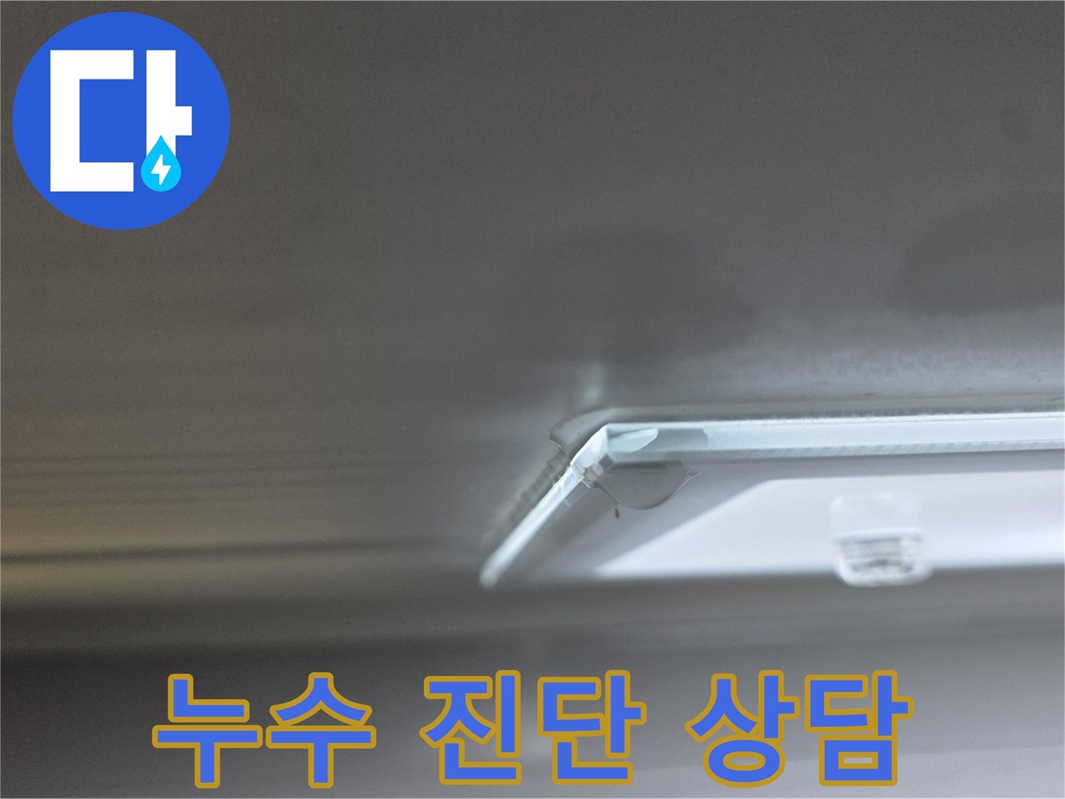 양주 옥정동 율정마을 13단지 아파트 천장 누수 - 초기 누수 진단 결과를 보여주고 상담을 진행하고 있습니다.