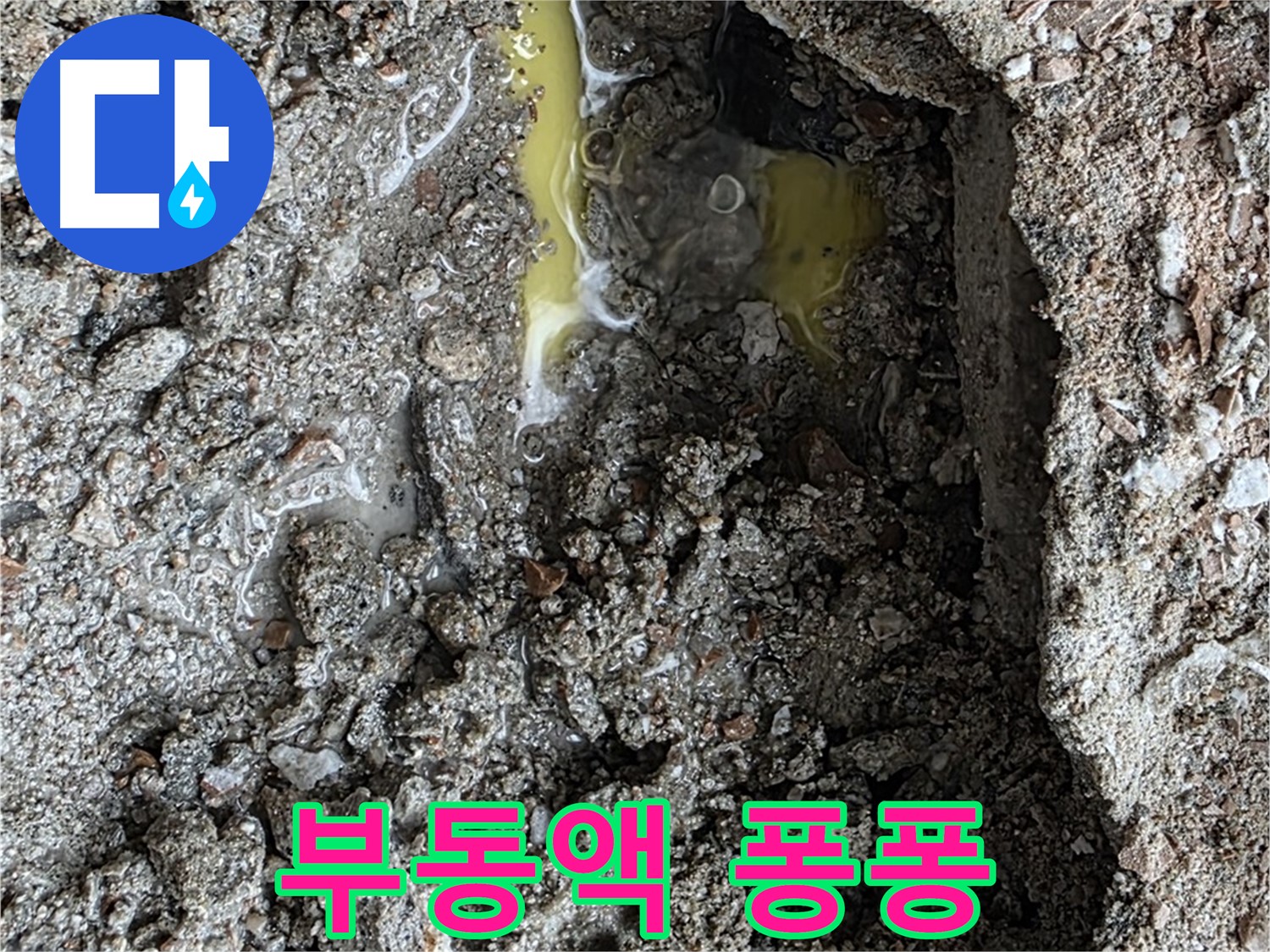 길음동 숭인로 누수 - 땅속에서 노란 액체가 퐁퐁, 부동액 누수 가능성에 긴급 조치!