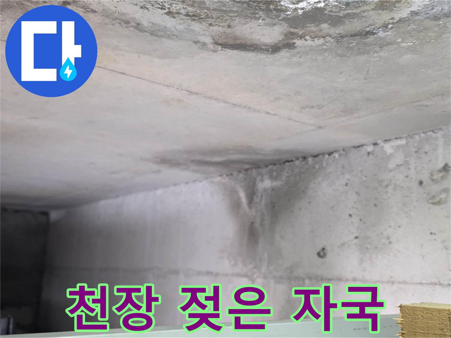 콘크리트 천장 누수 - 일산 누수, 젖은 자국과 물 떨어짐