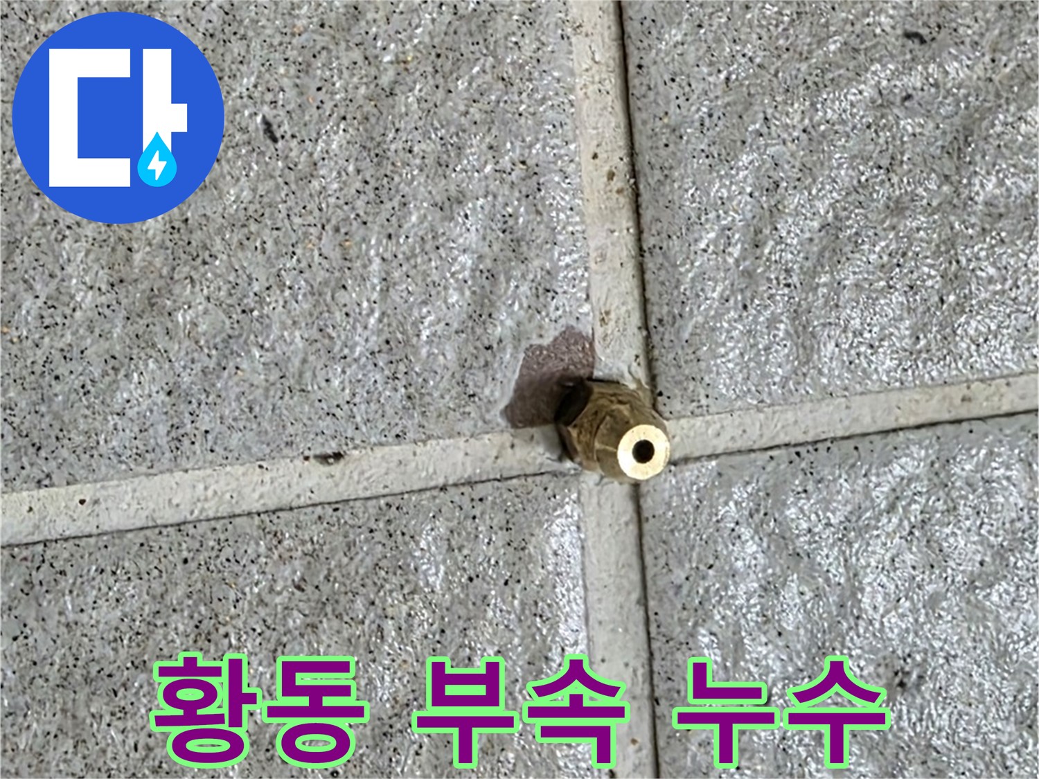 분당 운중동 누수 - 문제의 작은 황동 부속에서 누수가 발생했습니다.