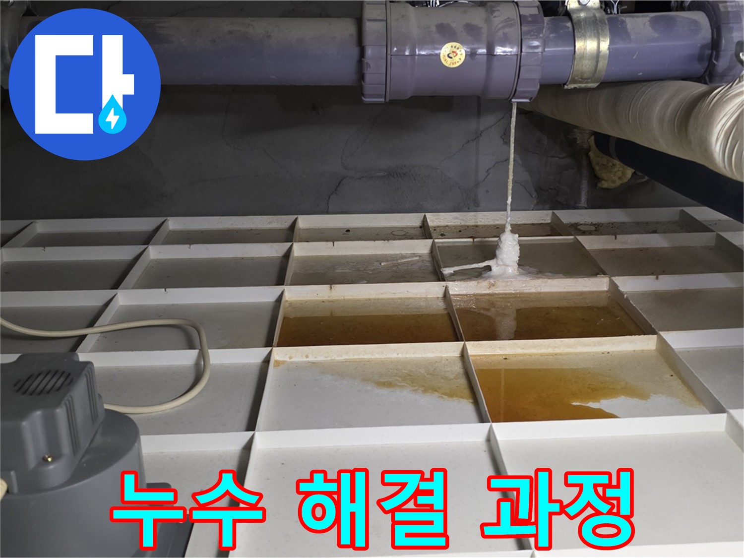 분당 운중동 산운마을 6단지에서 누수 원인 파악 후 해결 과정을 보여주는 모습 - 꼼꼼한 진단과 정확한 시공이 중요합니다.