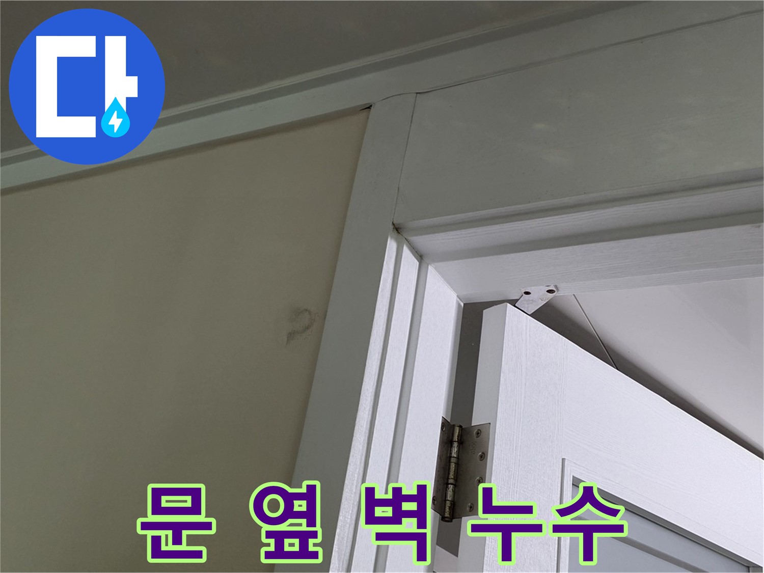 분당 운중동 산운마을 - 문 옆 벽에서 발견된 누수 - 꼼꼼한 점검으로 누수 원인을 파악하고 해결합니다.
