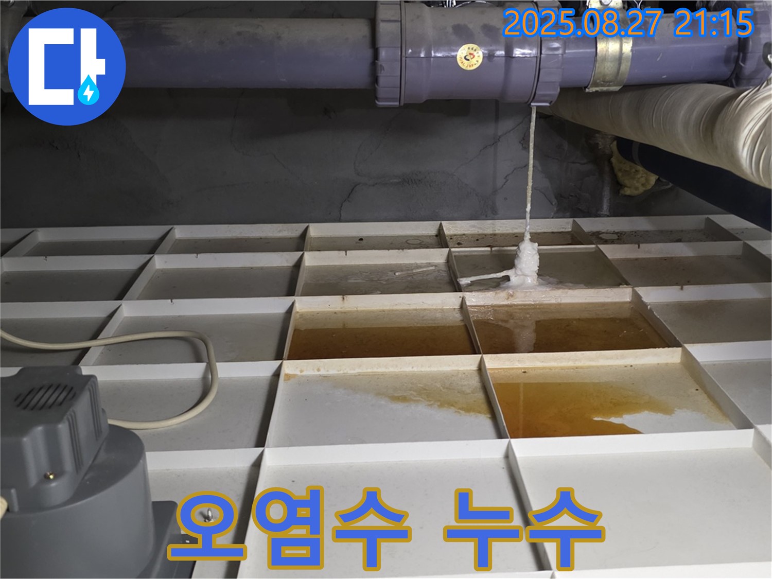 분당 운중동 산운마을 - 배관을 타고 흐르는 오염수 - 심각한 오염을 유발할 수 있습니다.
