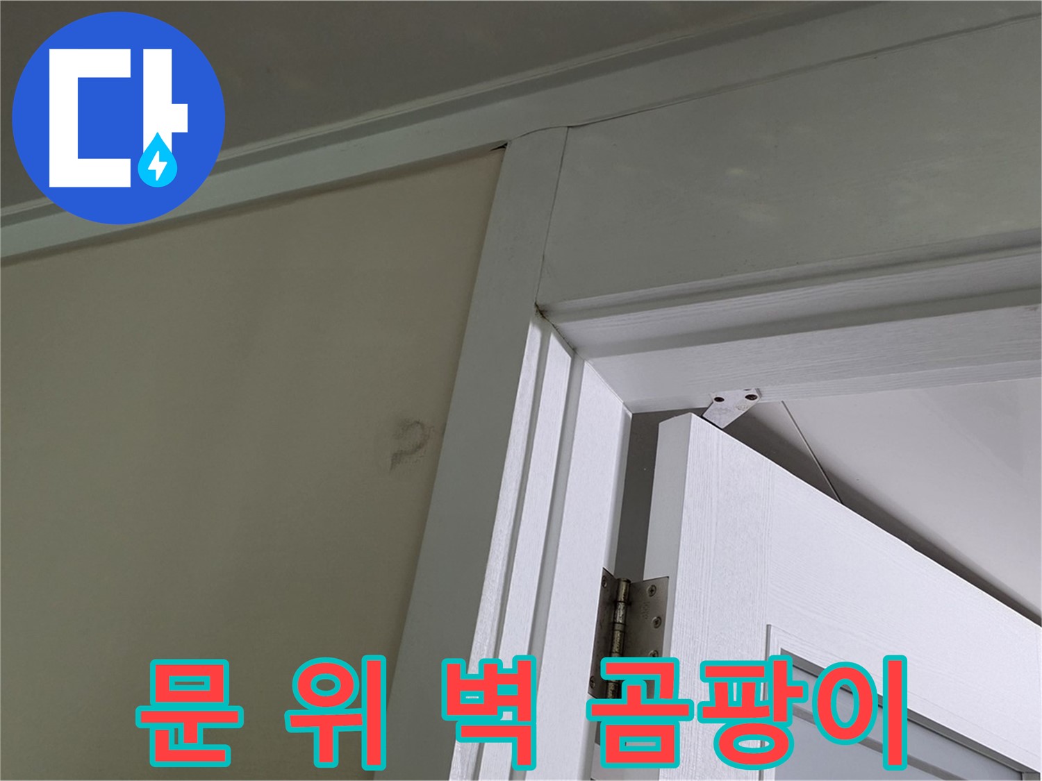 분당 운중동 산운마을 아파트 - 문 위 벽 모서리에서 발견된 곰팡이 - 꼼꼼한 점검으로 원인을 파악합니다.