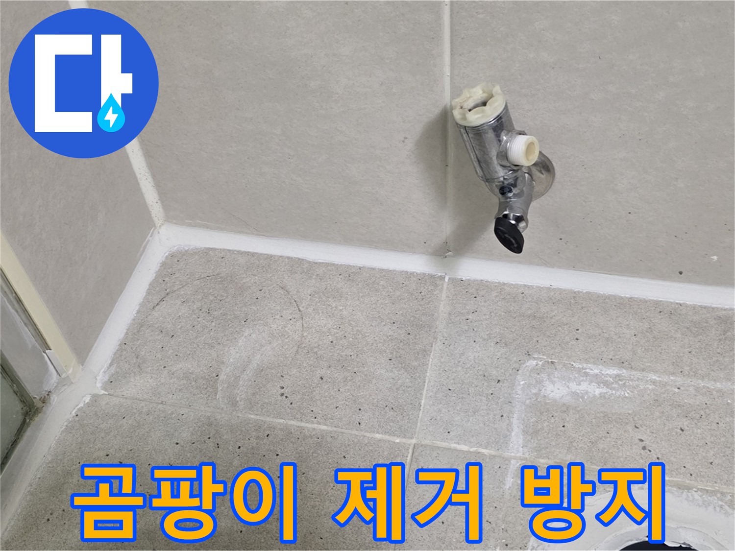 분당 운중동 샤워기 수전 누수 - 벽면 곰팡이 제거 및 방지 시공!