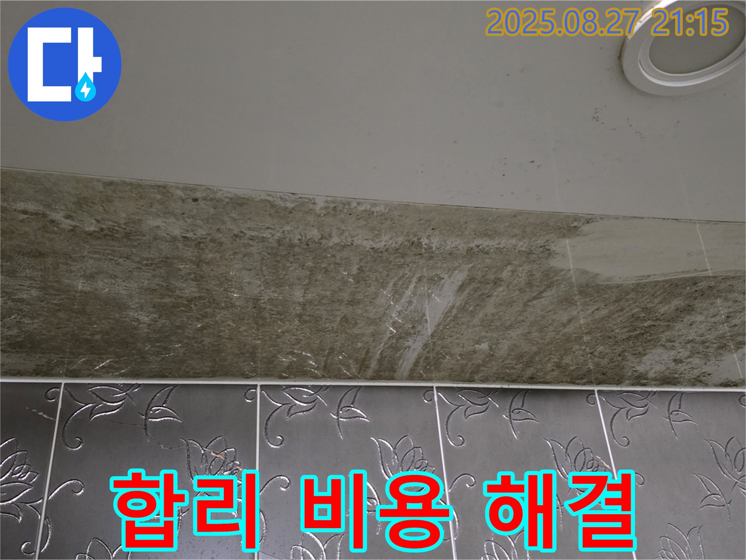 성남 누수업체 - 분당구 운중동 산운마을 아파트, 곰팡이 심한 화장실 천장 누수를 합리적인 비용으로 완벽하게 해결합니다.