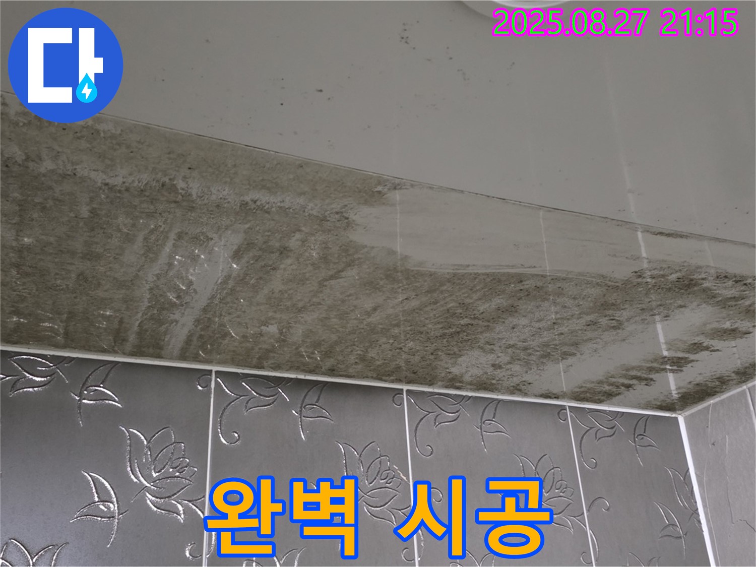 욕실 곰팡이 - 누수 문제를 완벽하게 해결하고 쾌적해진 욕실 환경을 보여주는 완벽 시공 이미지입니다.
