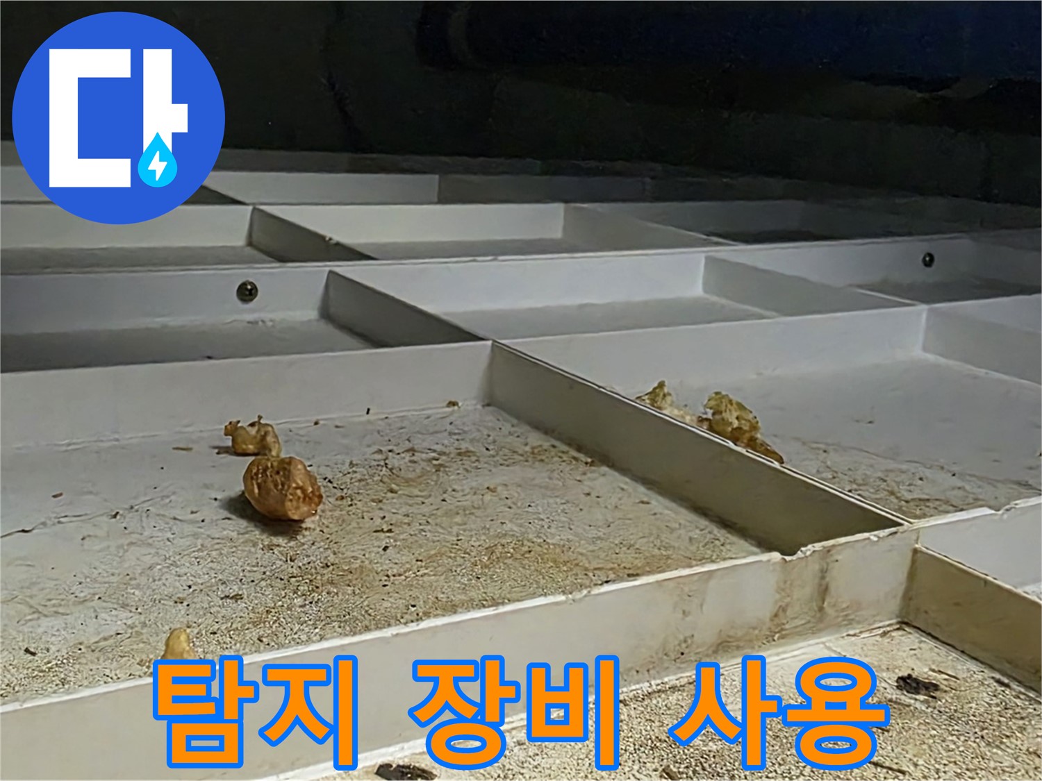 탐지 장비 사용 - 누수 탐지 장비 사용 중