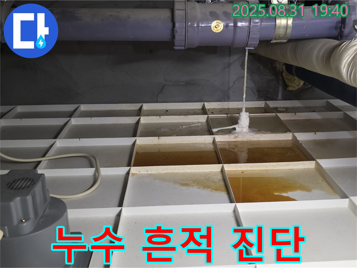 분당구 산운로 121 건물 누수 - 누수 흔적, 정밀 진단 후 해결