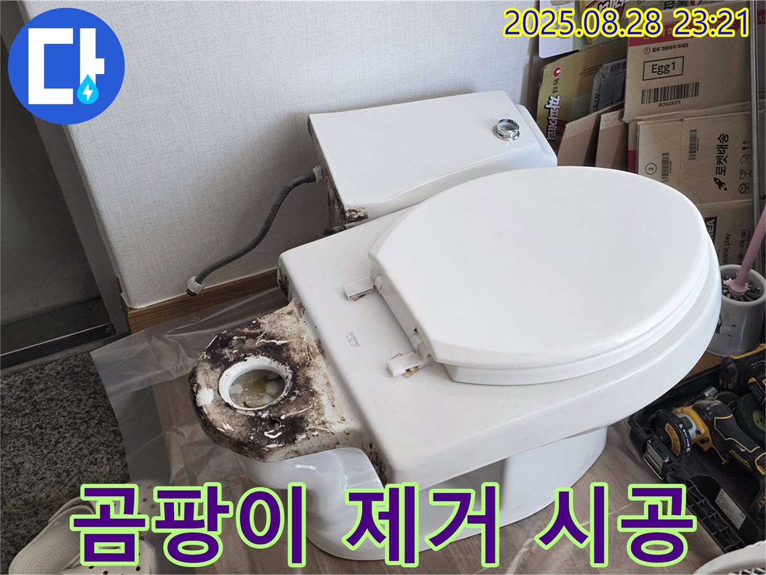 변기 누수 - 중랑구 묵동 변기 틈새 곰팡이 제거 후 실리콘 시공