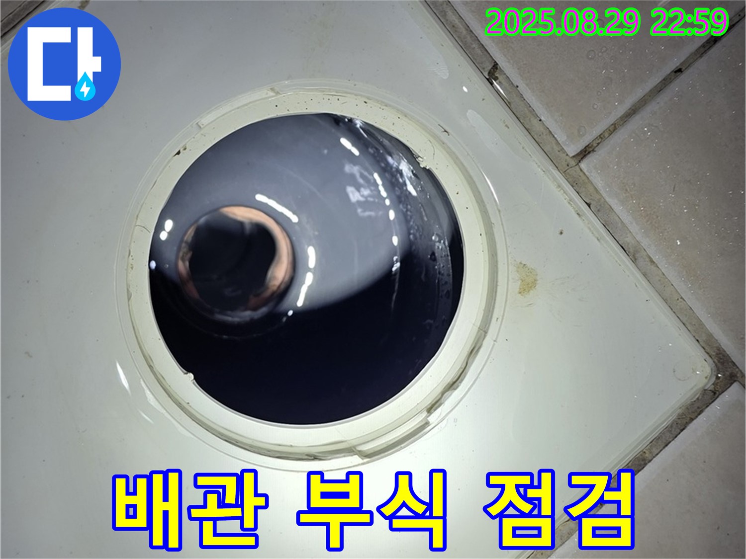 양주 백석 서광아파트 욕실 누수 - 하수구 배관 연결 부위의 누수 흔적과 부식 상태를 꼼꼼하게 점검합니다.