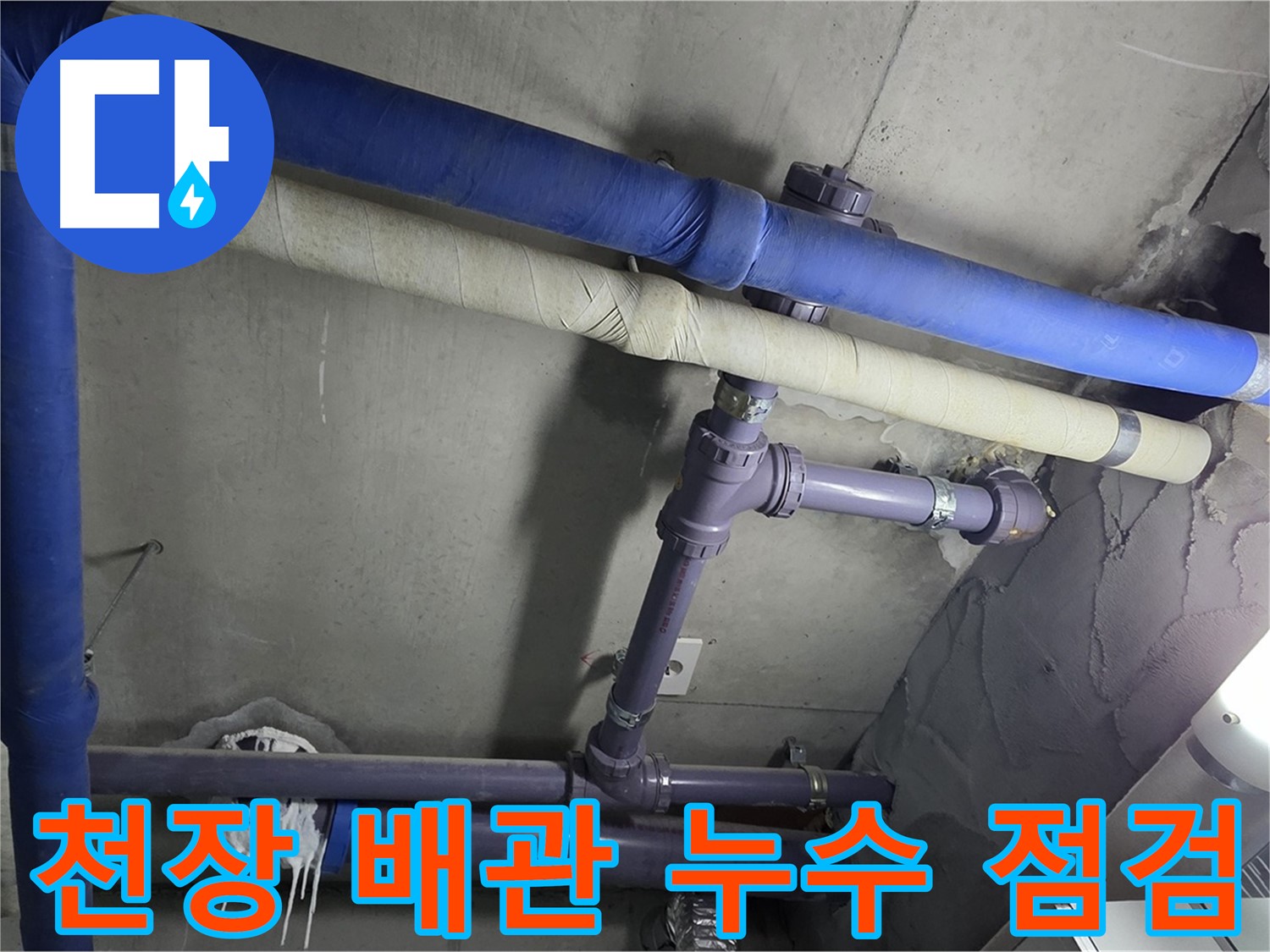 분당 운중동 산운로 아파트 천장 배관 누수 점검 - 누수 위치를 정확히 파악하고 원인을 분석합니다.