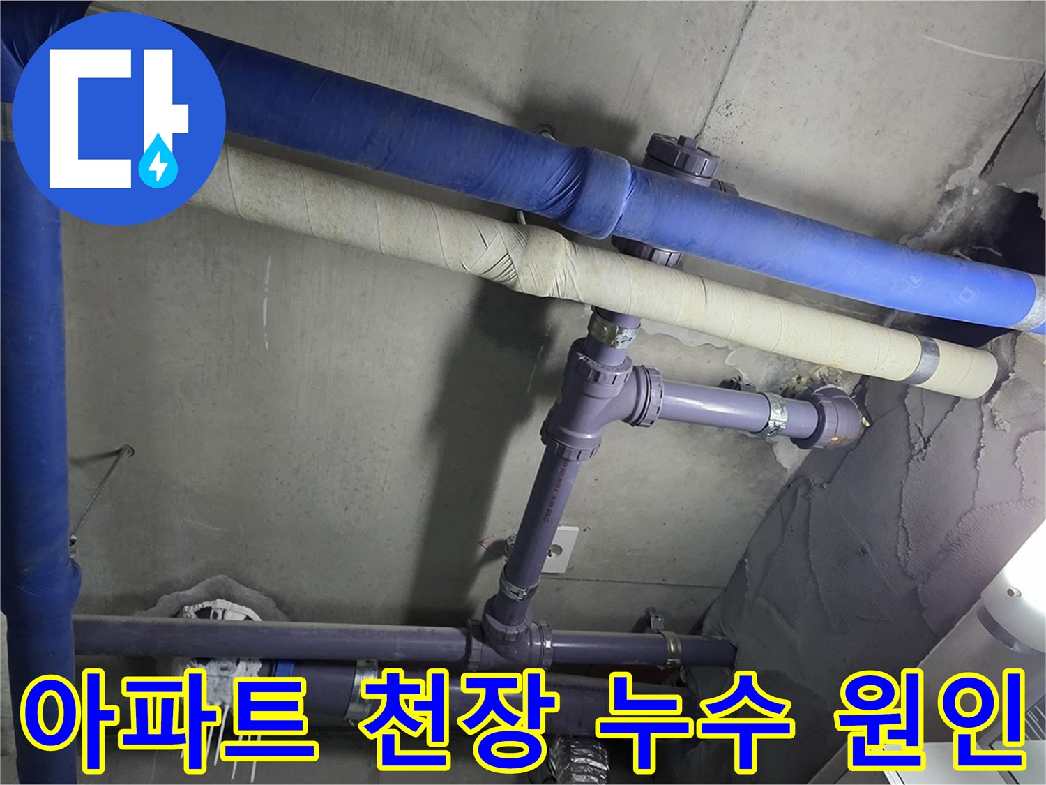 분당 운중동 산운마을 아파트 천장 누수 원인 - 누수 발생 원인을 정확하게 파악하기 위해 천장 누수 부위를 꼼꼼하게 점검