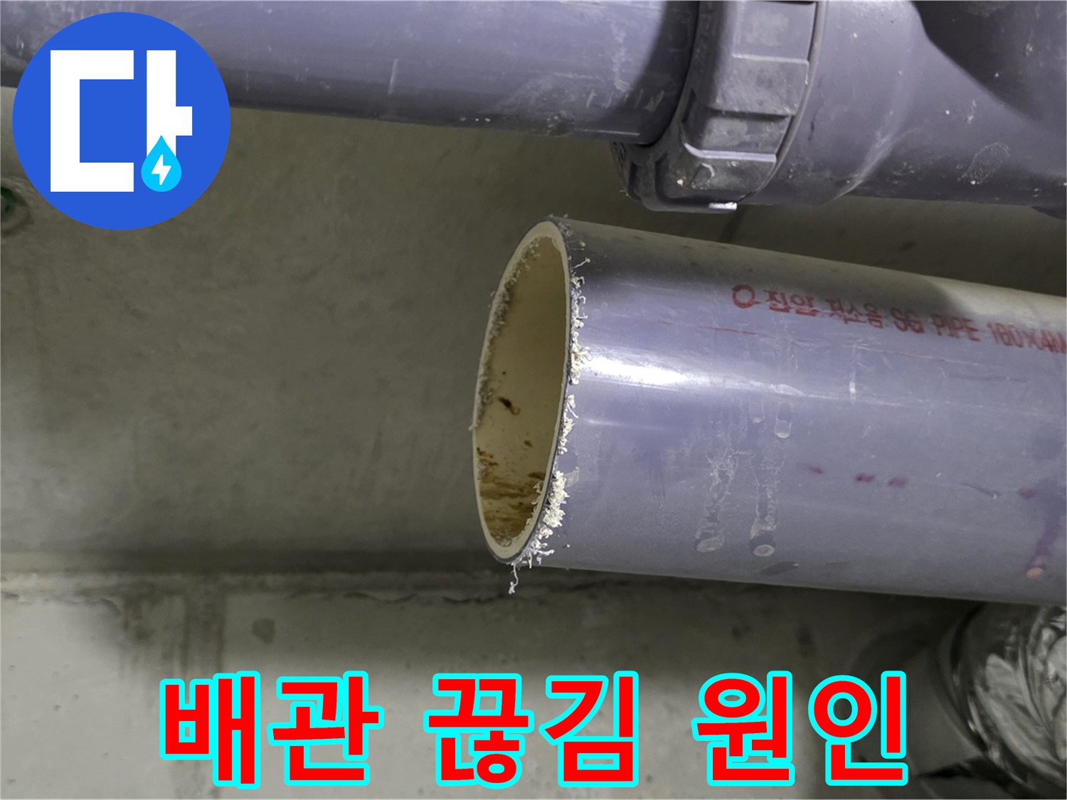 분당구 운중동 산운마을 누수 현장 - 뚝 끊긴 배관에서 누수 원인을 발견 - 이제 해결될 일만 남았습니다.