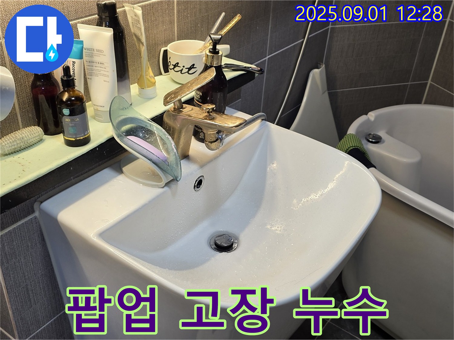광진구 능동 세면대 팝업 고장 - 빠른 교체로 누수 해결
