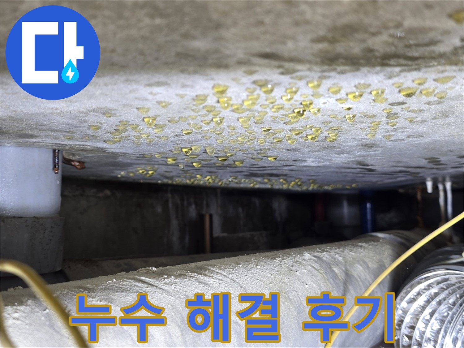 능동 아성빌라트 천장 누수 - 누수 해결 후 고객 후기를 보여주는 이미지입니다.