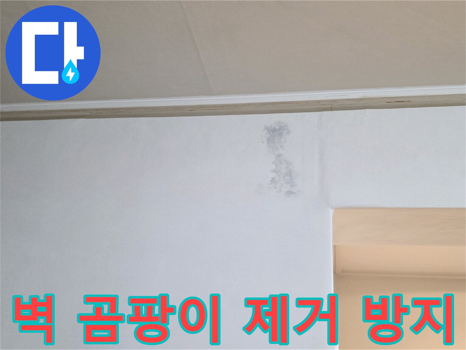 벽 곰팡이 - 곰팡이 제거 후 재발 방지 시공을 완료한 깨끗한 벽면의 모습입니다.