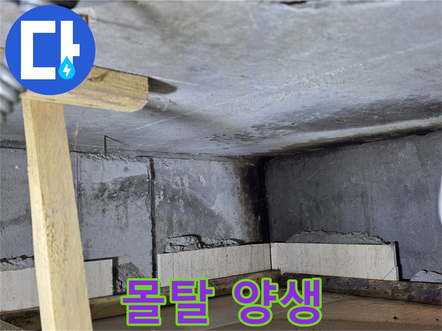 욕조 하단 벽돌 조적 - 몰탈 양생으로 튼튼하게