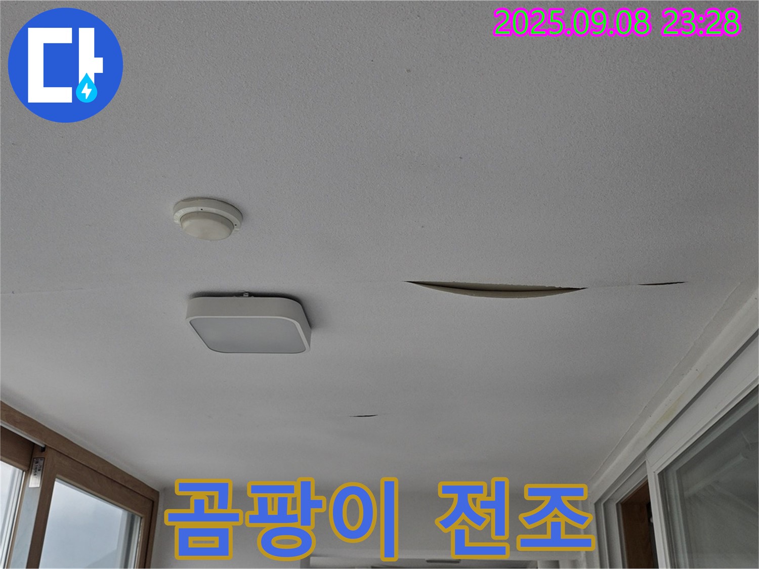 일동 아파트 - 천장 변색 - 곰팡이 발생 전조 증상 의심