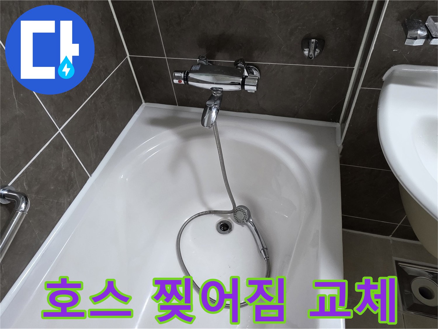 양주 옥정 율정마을 아파트 샤워기 호스 교체 - 찢어진 호스 교체로 누수 해결!
