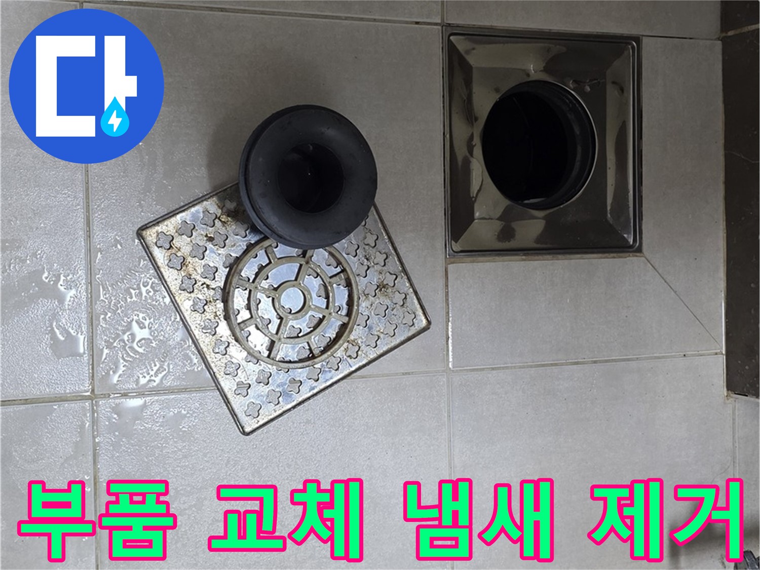 양주 옥정동 율정마을 아파트 - 욕실 배수구 누수, 부품 교체로 냄새까지 해결