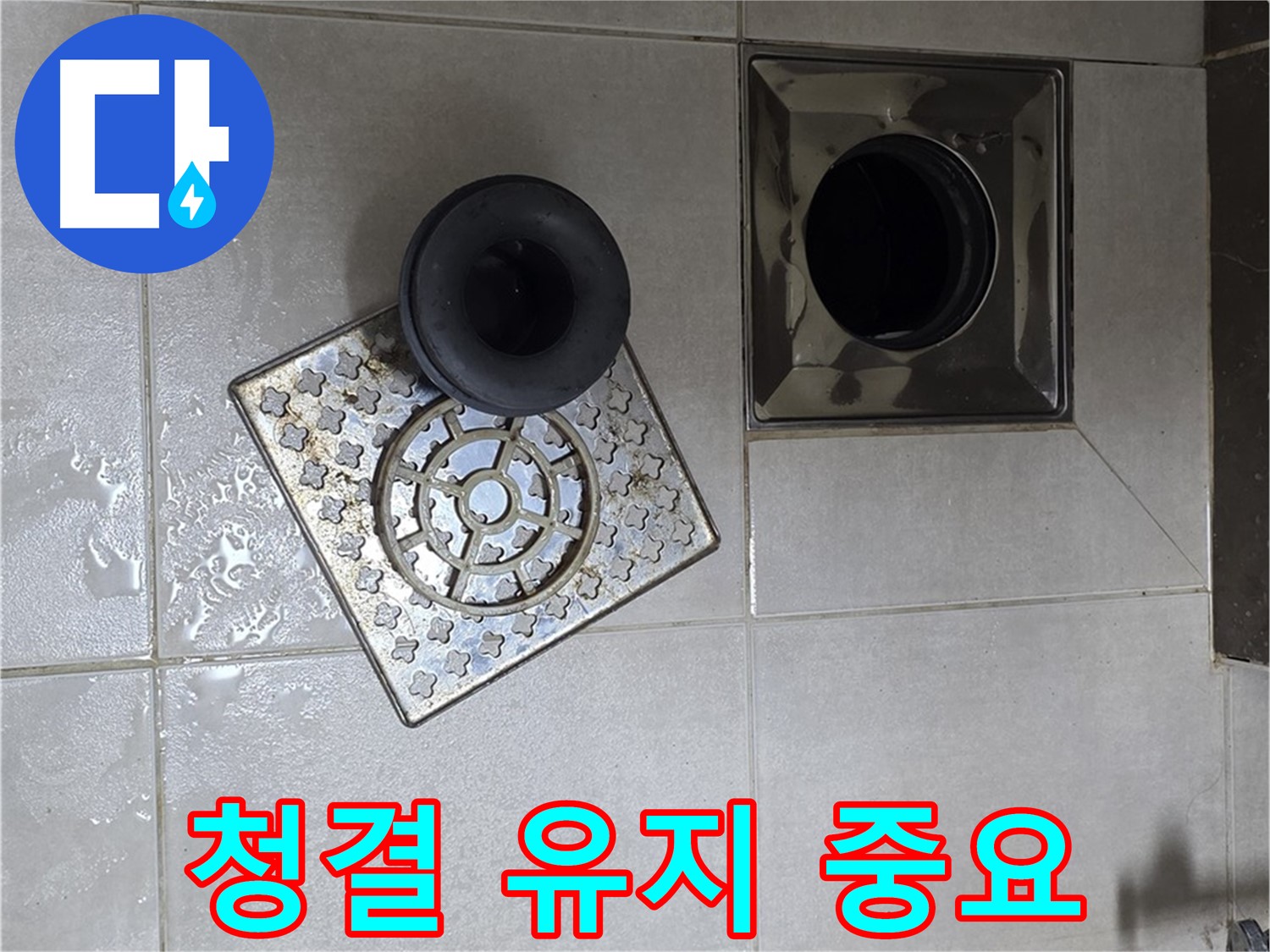 양주 옥정동 율정마을 아파트 - 욕실 배수구 누수 해결, 트랩 주변 청결 유지 중요