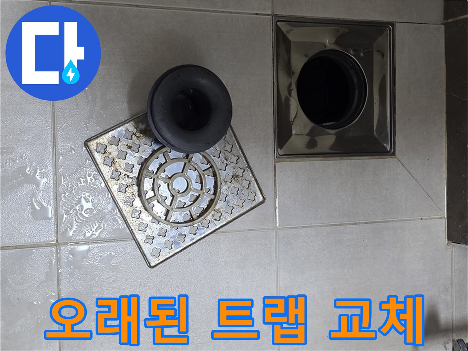 옥정 율정마을 아파트 - 욕실 배수구 누수, 오래된 트랩은 과감하게 교체