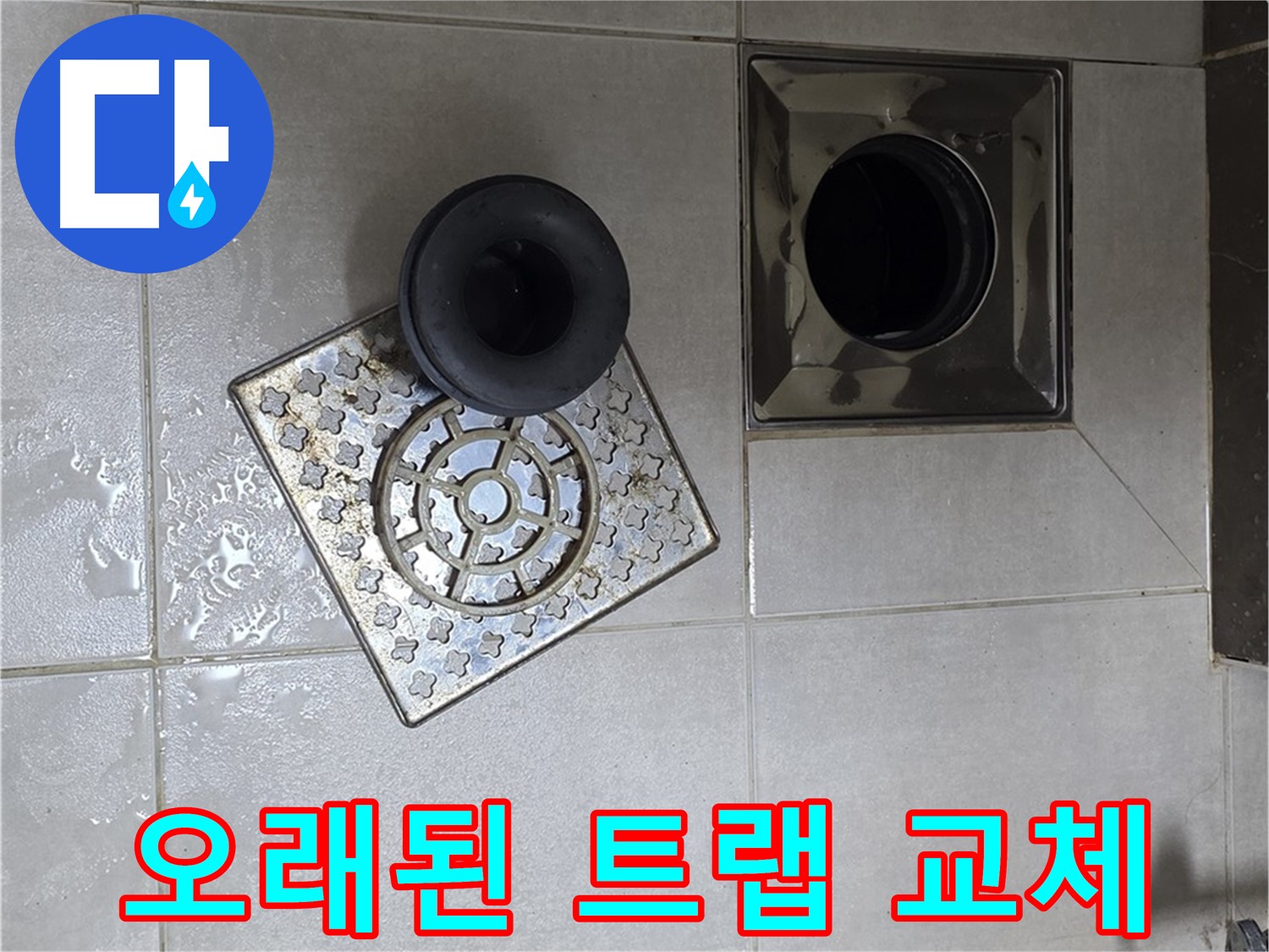 옥정 율정마을 아파트 - 욕실 배수구 누수, 오래된 트랩은 과감하게 교체