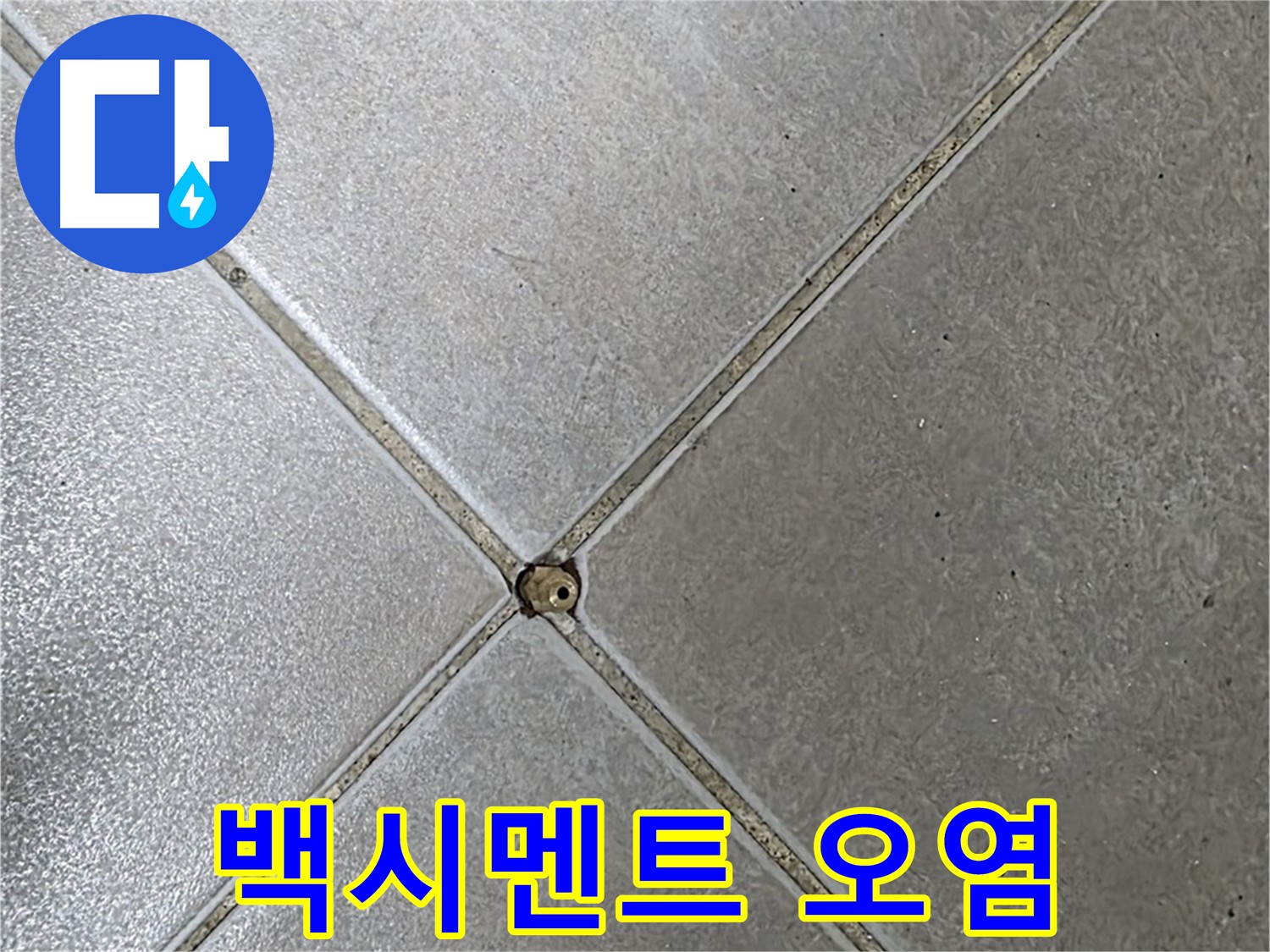 옥정 율정마을 아파트 타일 틈새 백시멘트 오염 - 누수 가능성 체크 사진입니다.