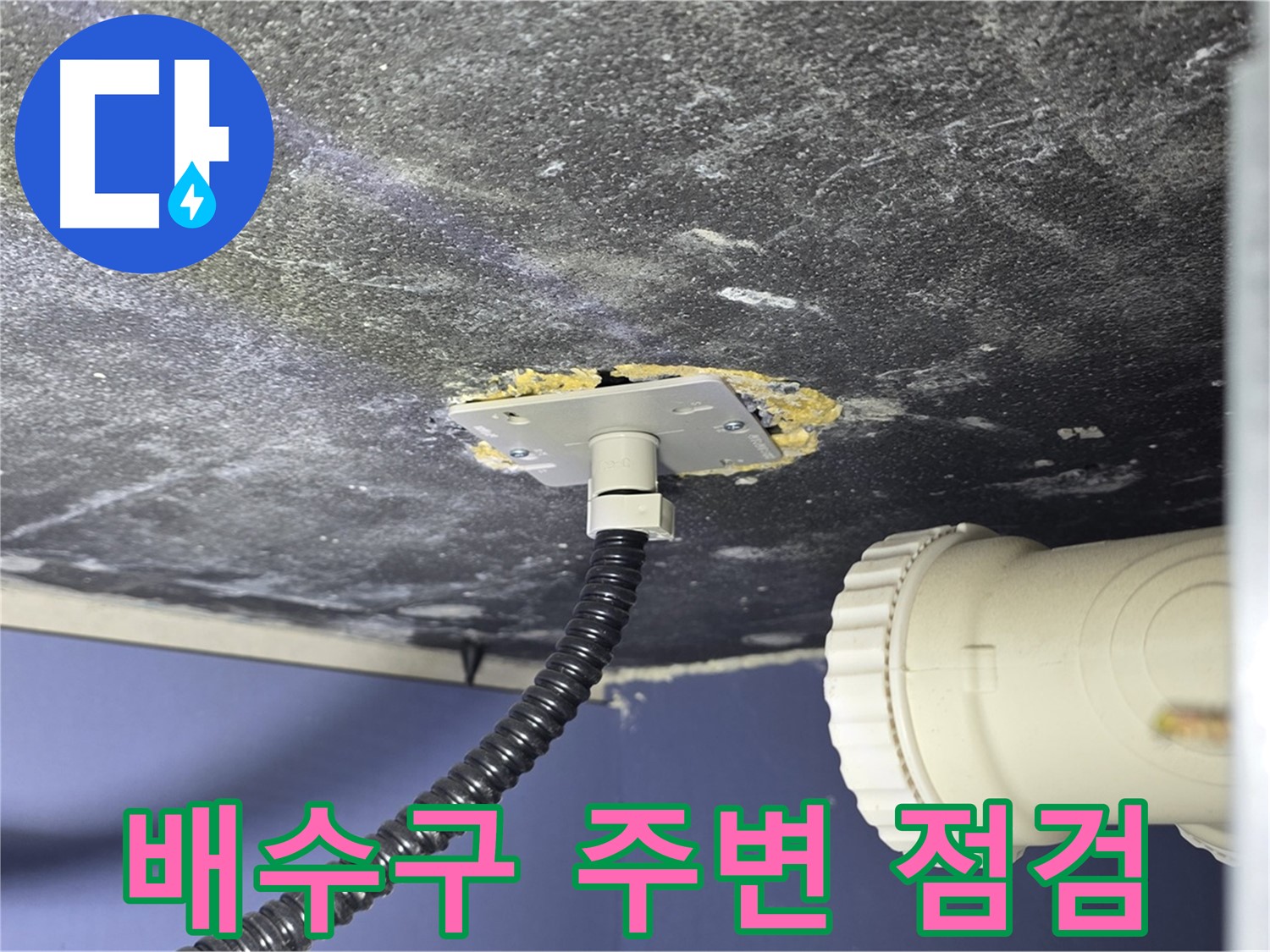 운정어반프라임 욕조 누수 - 욕조 배수구 주변의 누수 가능성을 점검하는 모습