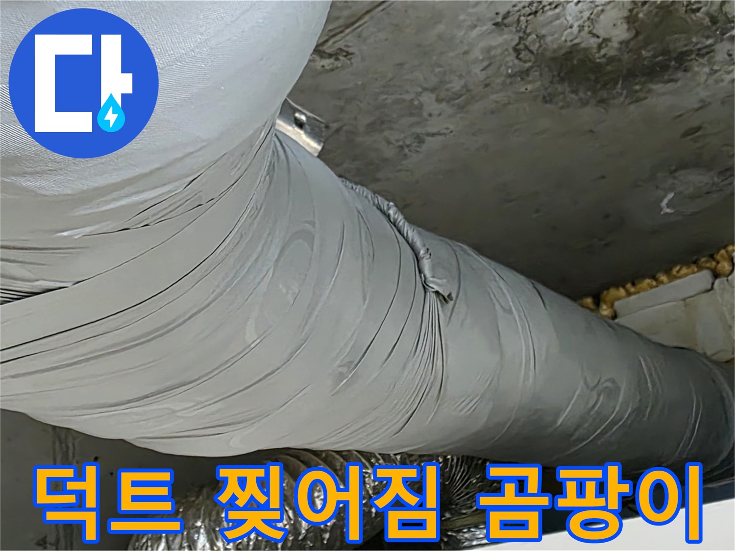 광명 아파트 누수 - 찢어진 덕트, 곰팡이 서식 환경 제공.