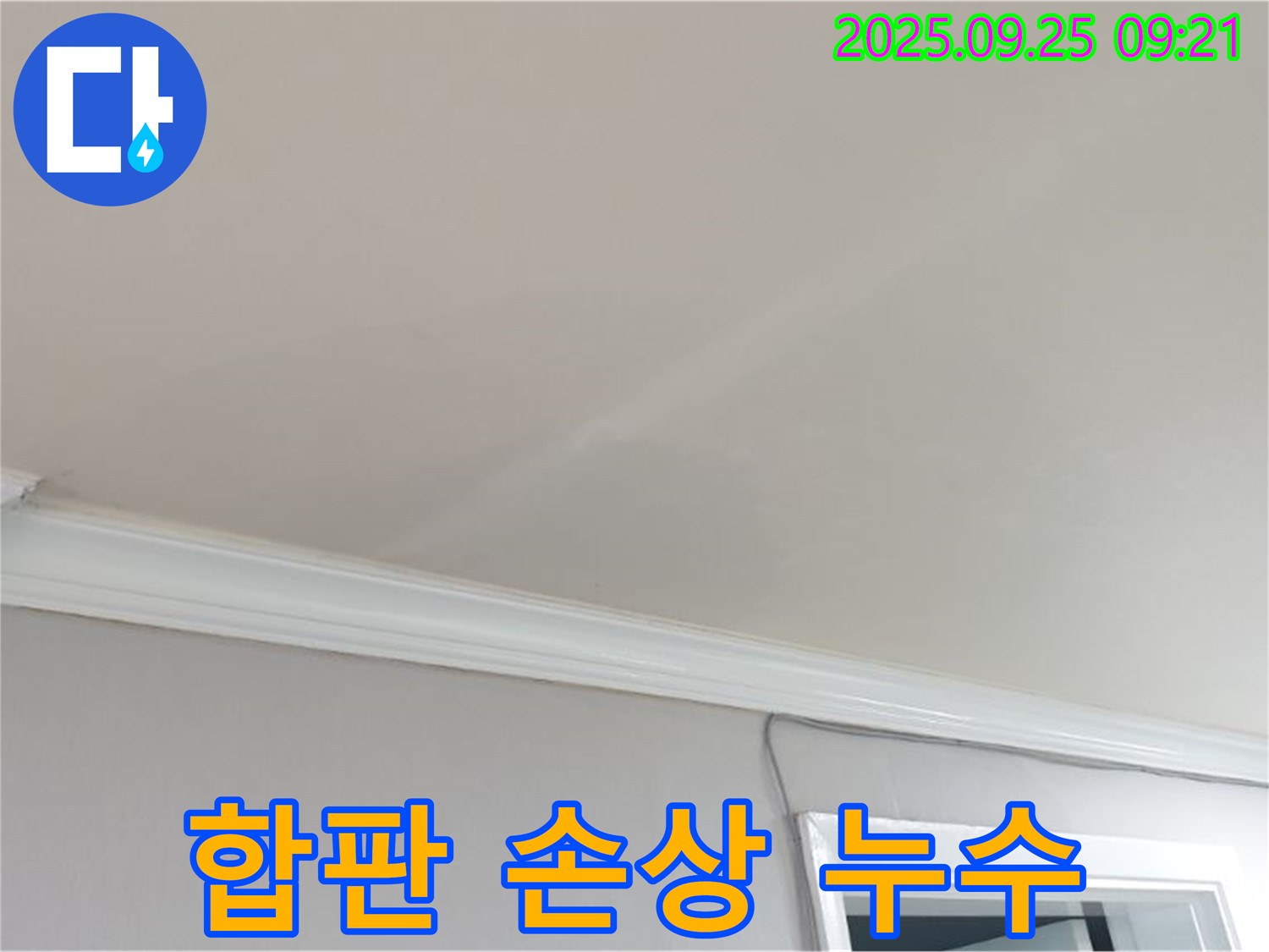 양주시 백석읍 연곡리 - 천장 합판 손상, 누수가 장기화되었다는 증거입니다.