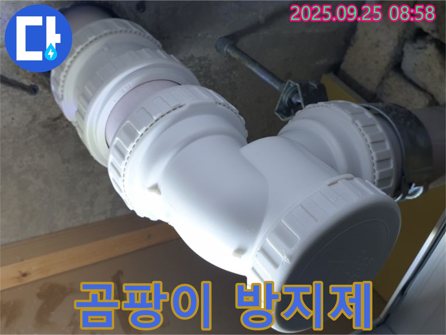 양주시 백석읍 오산리 누수 - 배관 주변에 곰팡이 방지제를 도포합니다 - 곰팡이 걱정 싹! 쾌적하게!