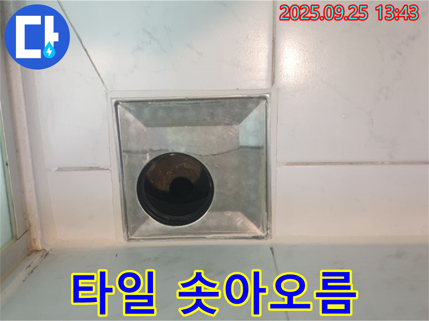 의정부 누수 - 욕실 배수구 주변 타일 솟아오름 - 누수 의심
