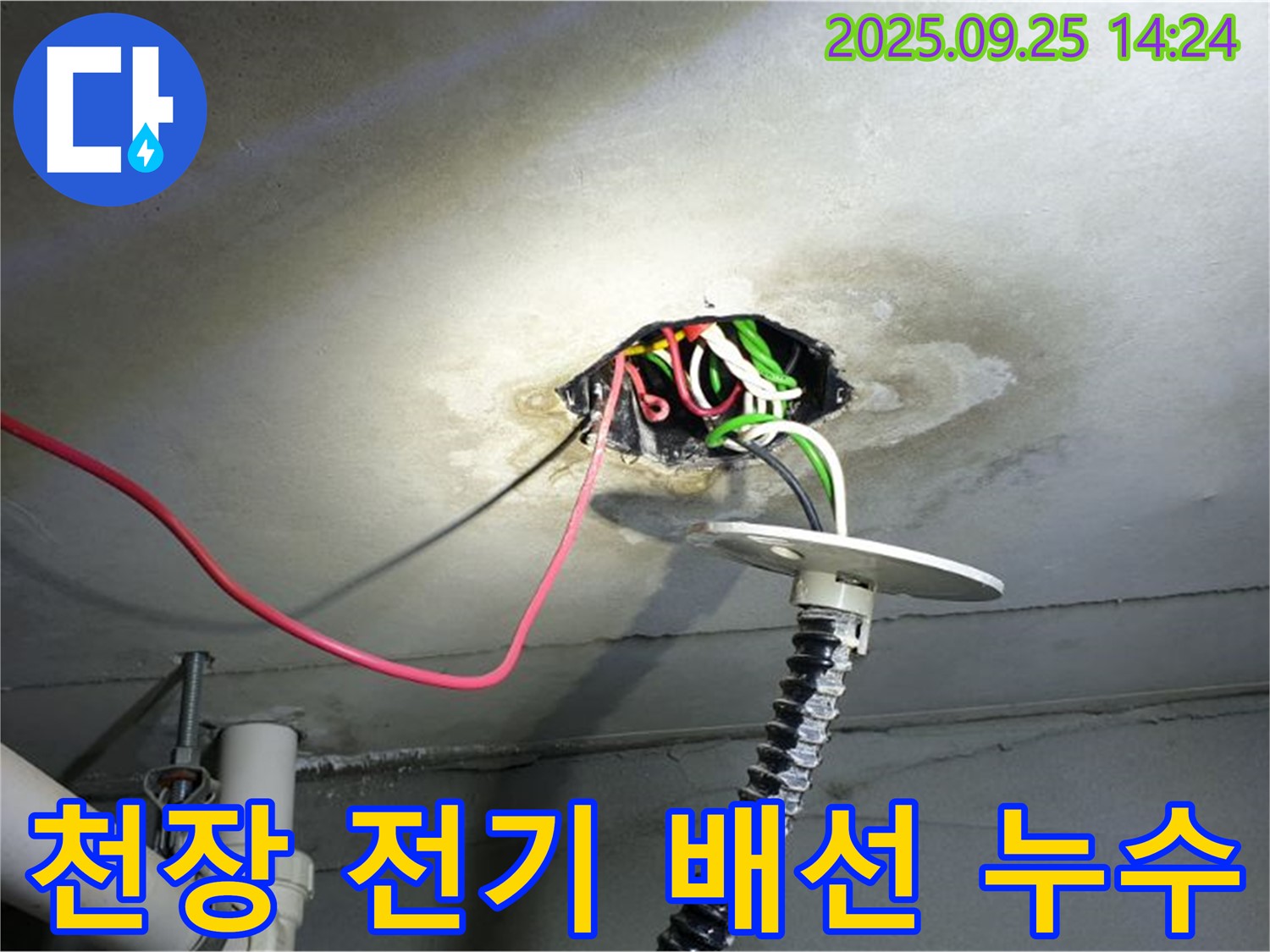 의정부1동 주택 천장 누수 - 전기 배선 주변 누수 해결 과정