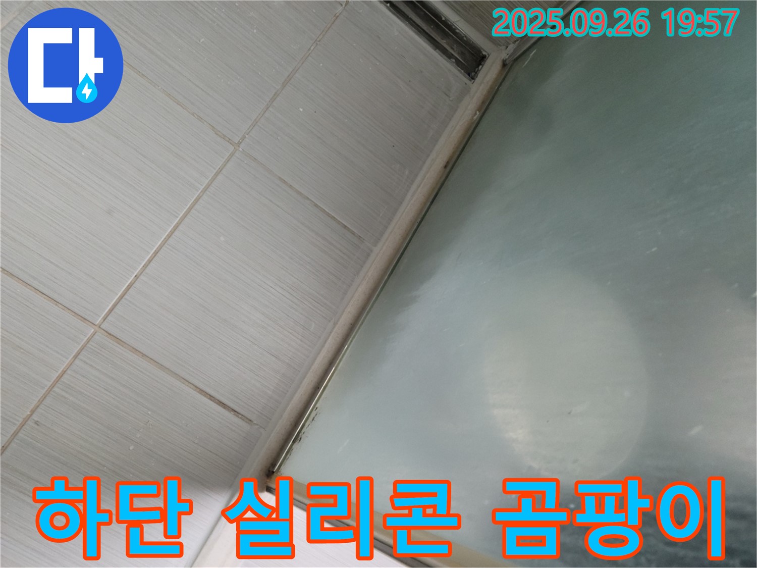 동두천 강변로 욕실 누수 - 샤워부스 하단 실리콘 곰팡이 발생 및 들뜸