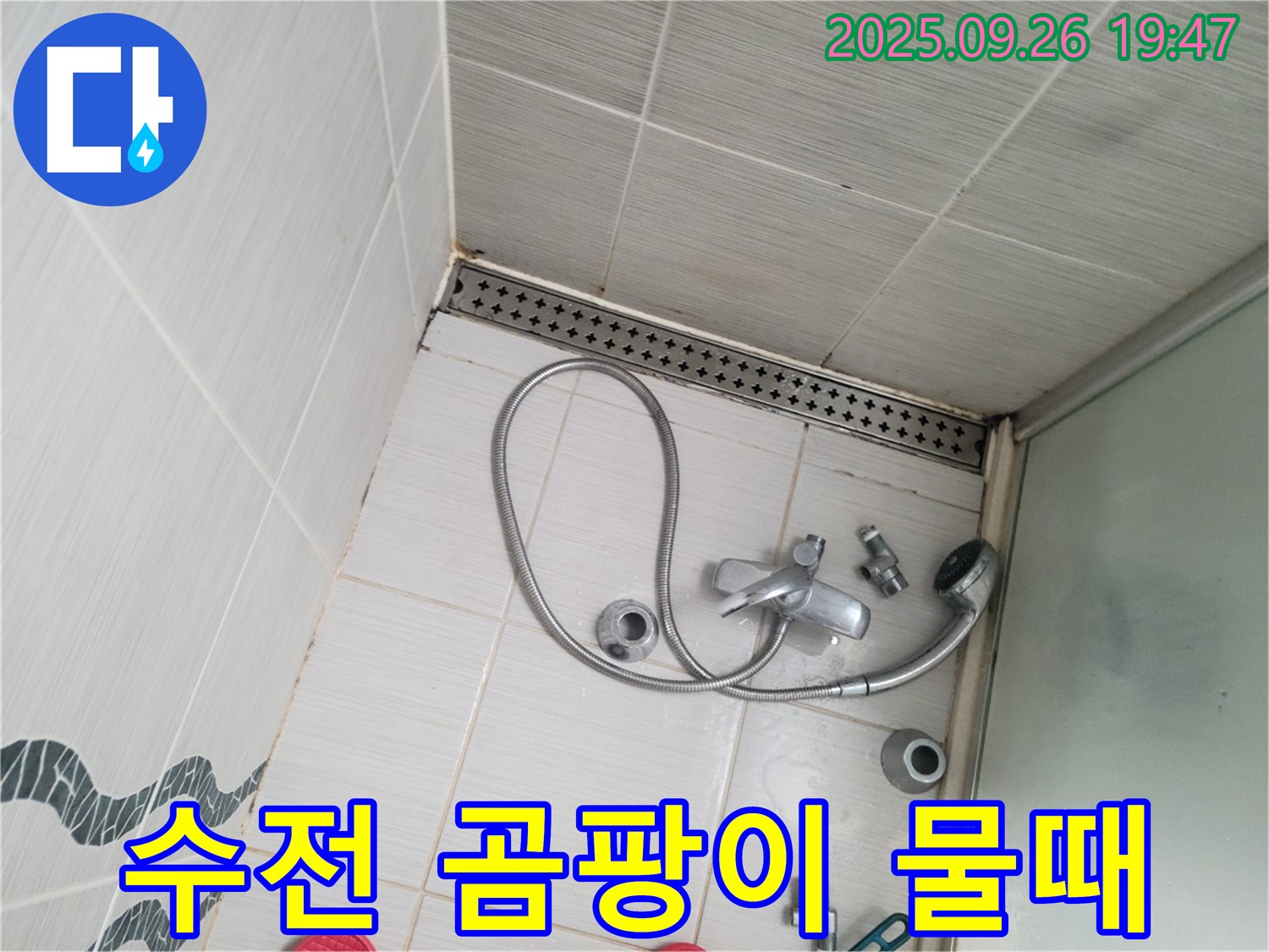 동두천시 중앙동 누수 - 샤워기 수전 주변에 곰팡이와 물때가 심하게 낀 것을 확인했습니다.