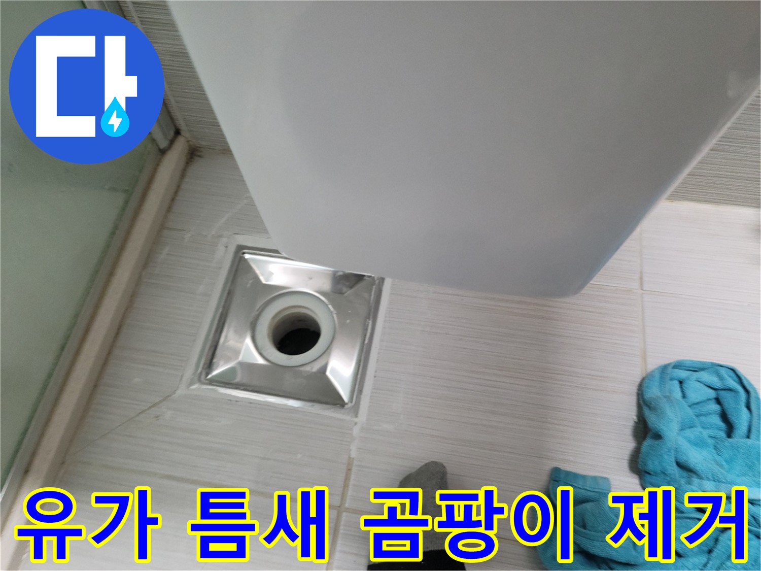 샤워기 유가 누수 - 타일 틈새 곰팡이 제거