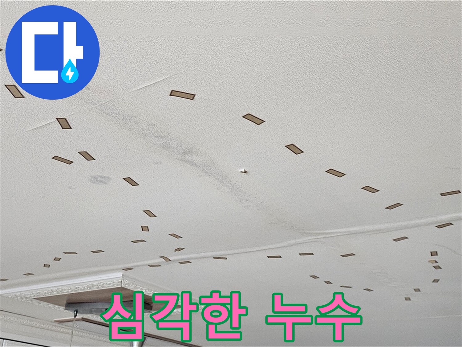 심각한 누수 - 도봉구 현대시티 아파트 천장에서 발생한 심각한 누수 상황을 보여주는 사진입니다. 누수 피해가 심각합니다.